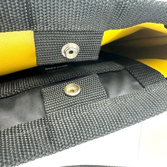 Holly Aiken Handbag Yellow Tan Canvas Geometric Purse Shoulder Bag Womens‎ - Picture 11 of 16